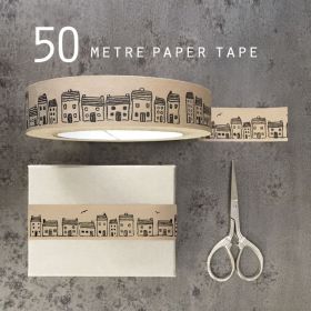 Wide Brown Kraft Tape - Houses 50m